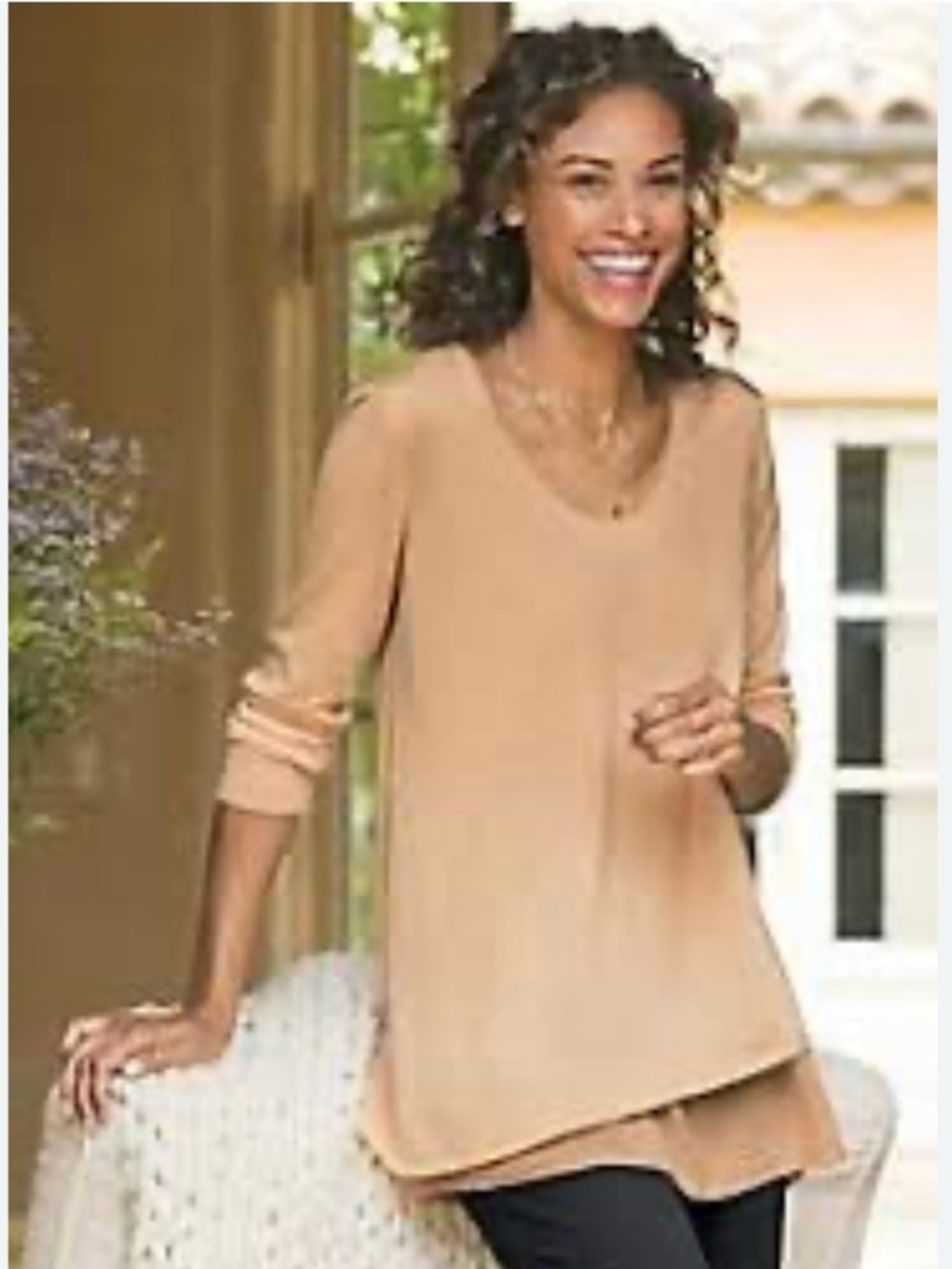 Soft Surroundings Songstress Alpaca Wool Blend Asymmetric Sweater size S